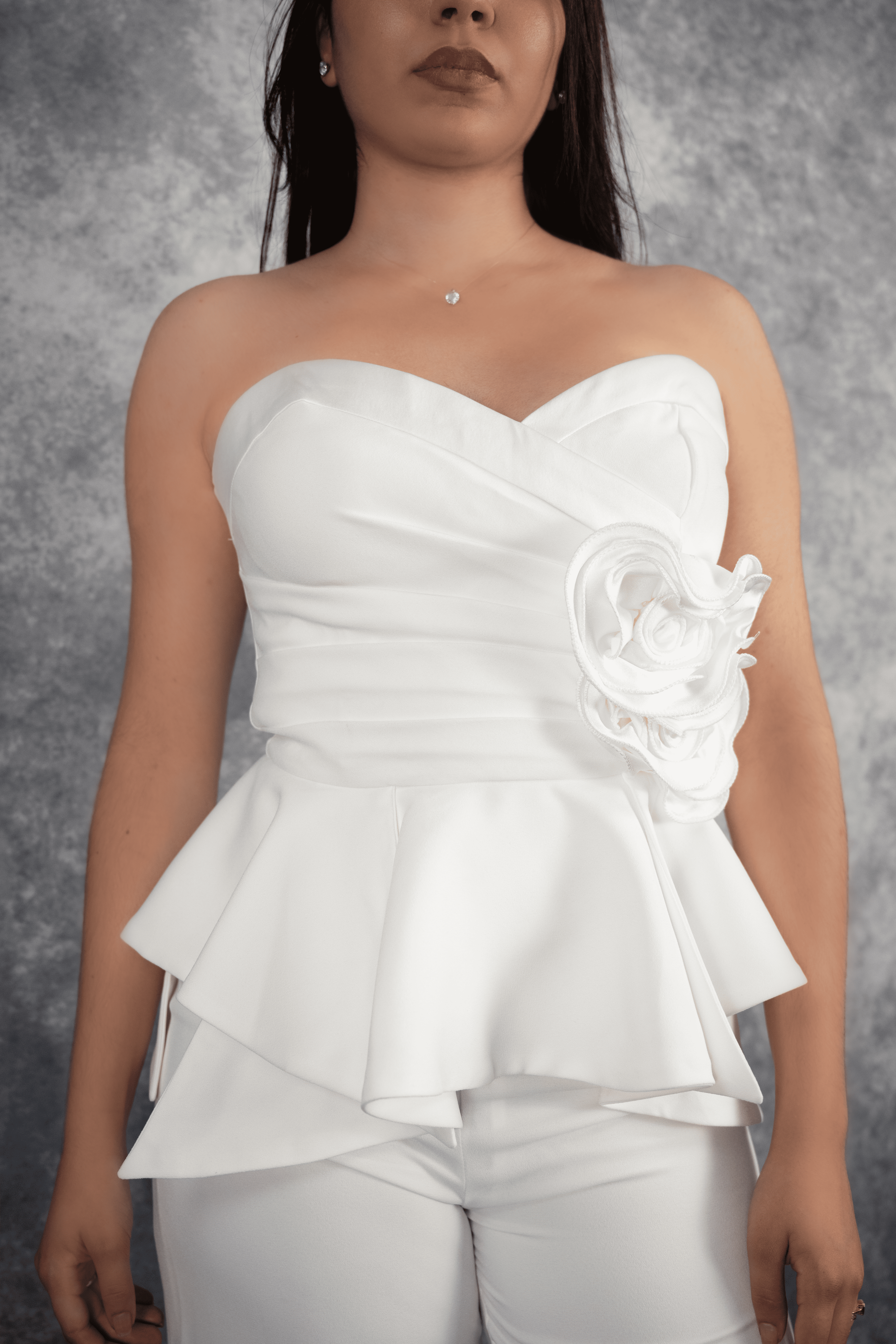 Ensemble Bustier Pantalon Haut Bustier & Pantalon Tailleur Chic Élégant Look Moderne Raffiné Sans Excès pour Occasions Spéciales