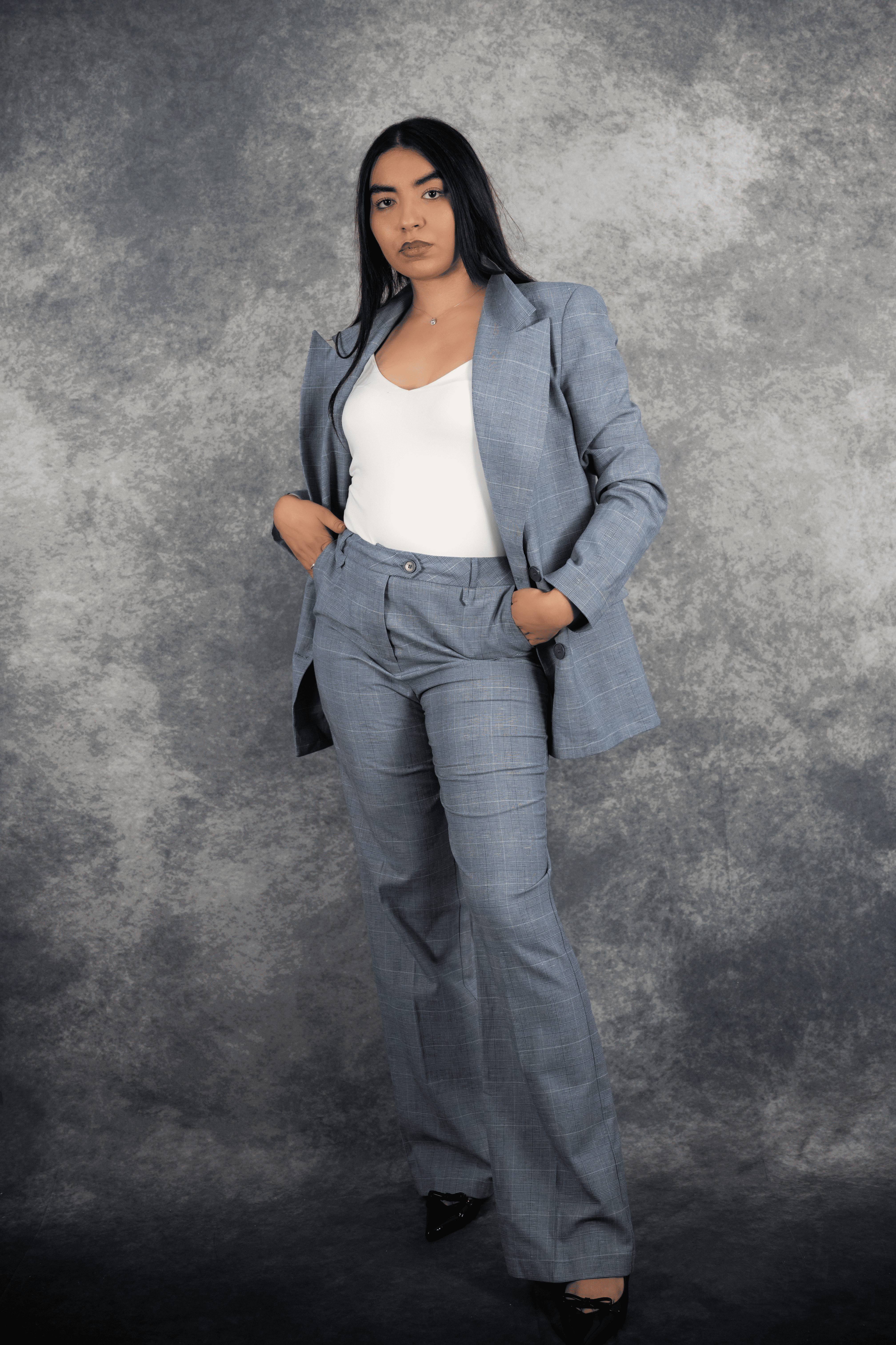 Ensemble blazer manches longues & pantalon cintré