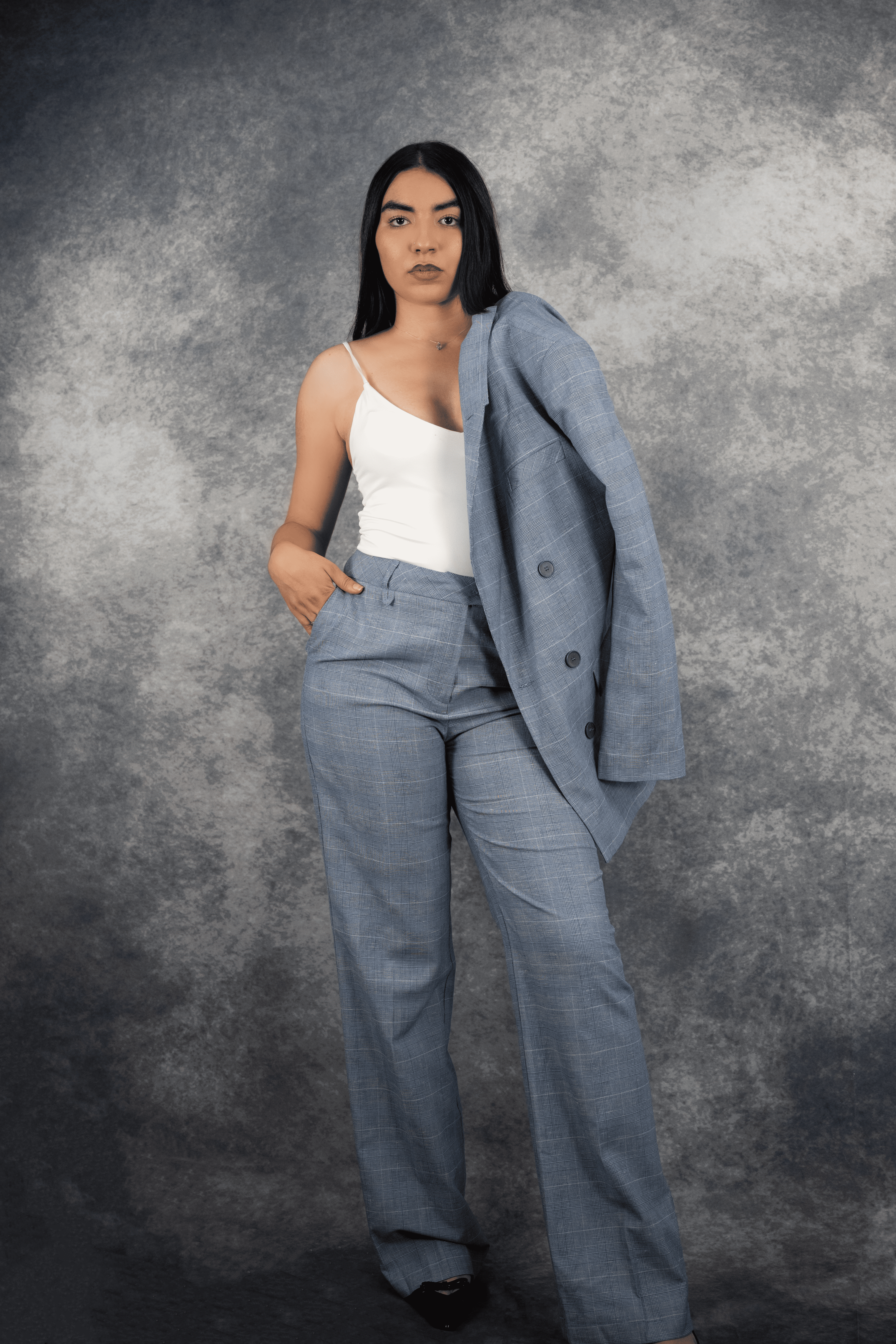 Ensemble blazer manches longues & pantalon cintré