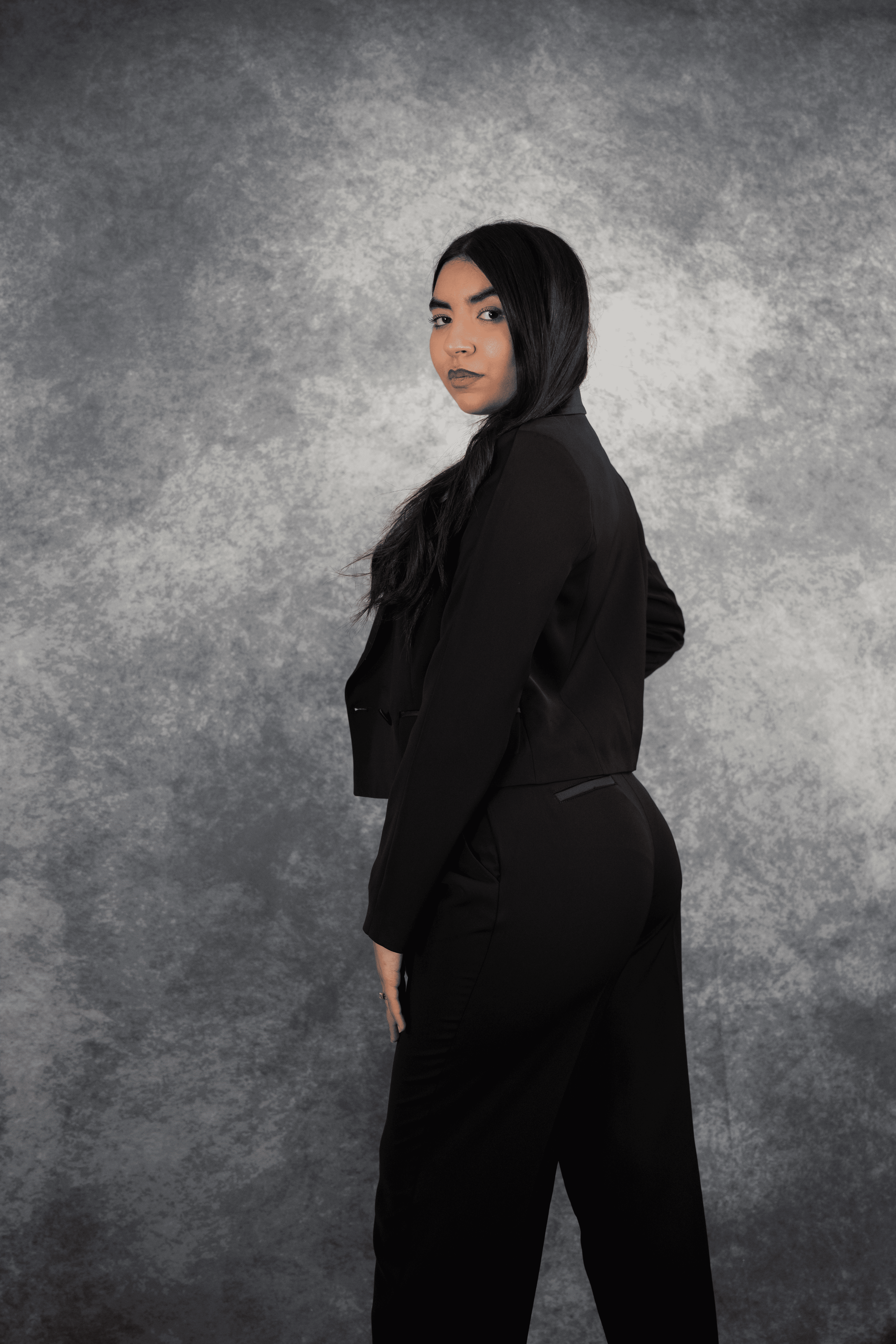 Ensemble blazer manches longues & pantalon cintré noir