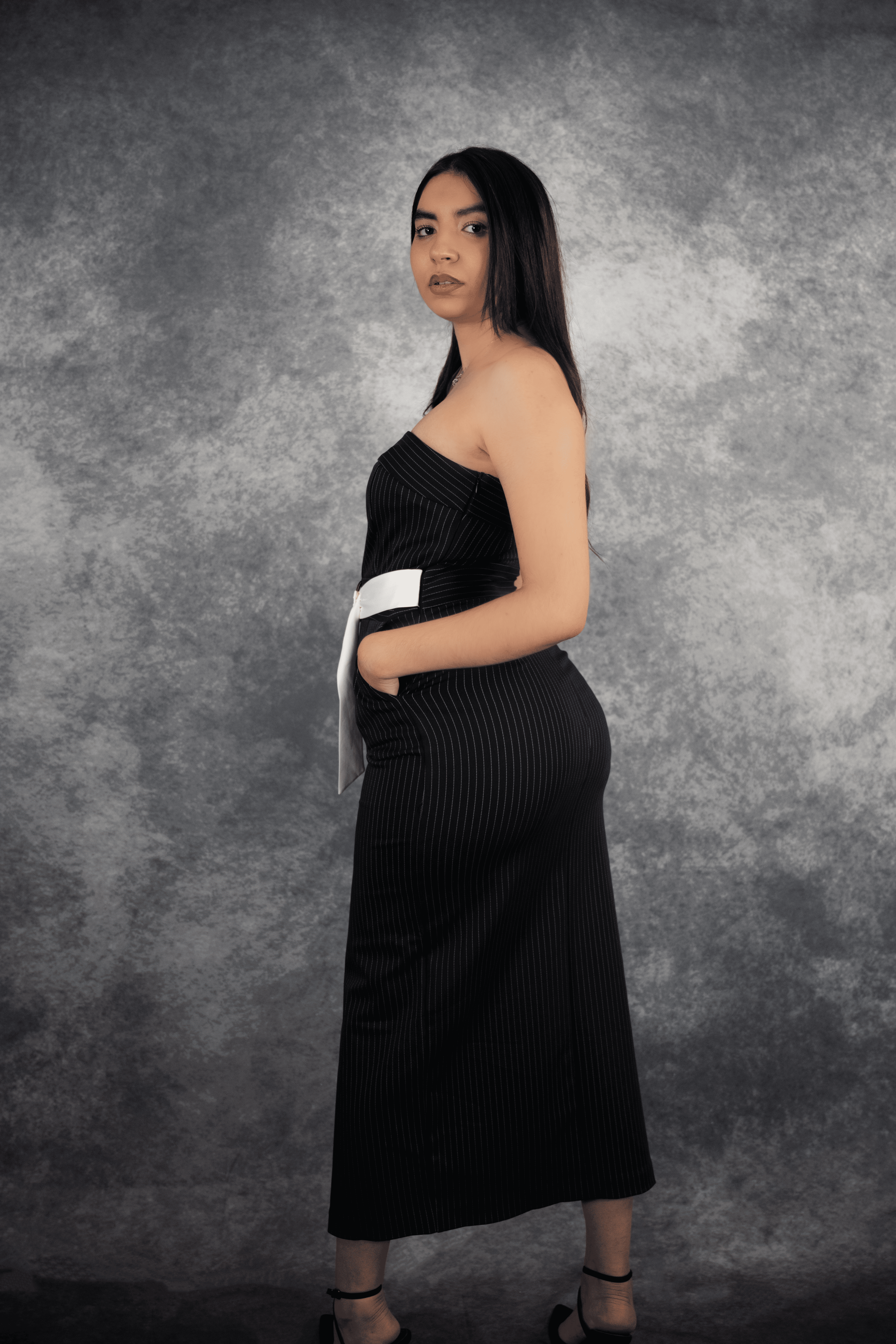 Robe bustier longue, robe pour femme, robe élégante, robe avec ceinture