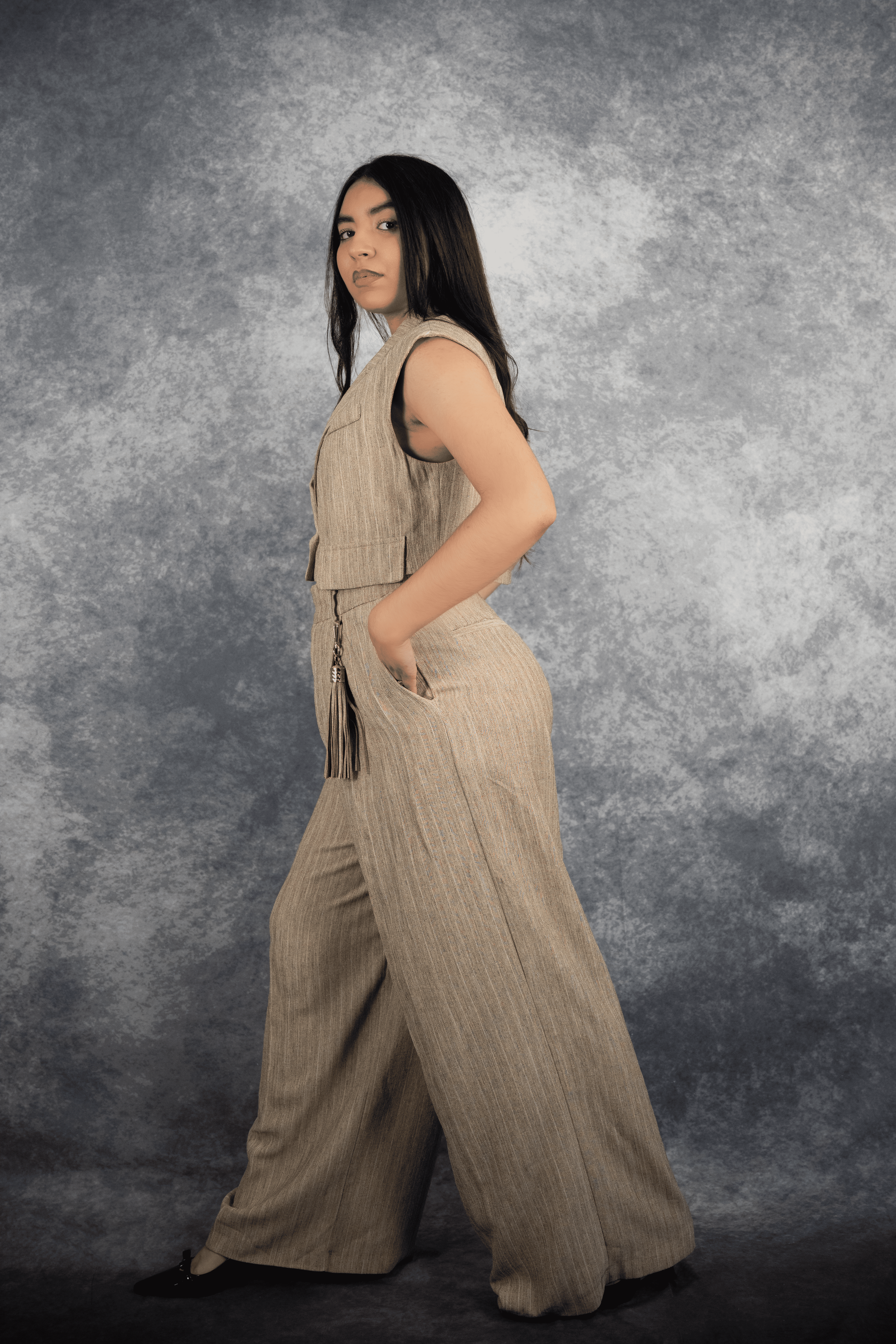 Ensemble 2 pièces pantalon & veste sans manches