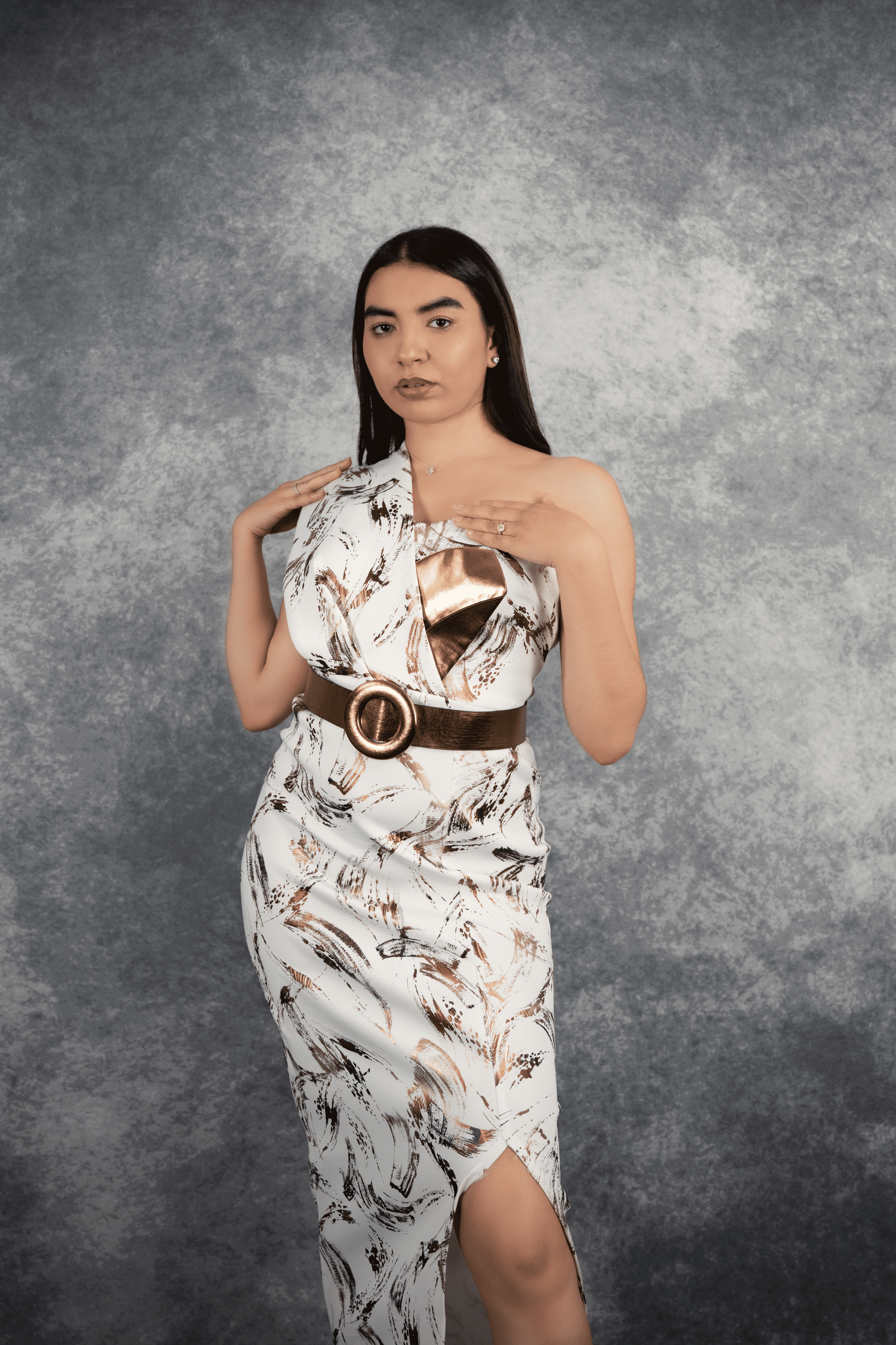 Robe bustier à une manche, robe de soirée, robe femme.png