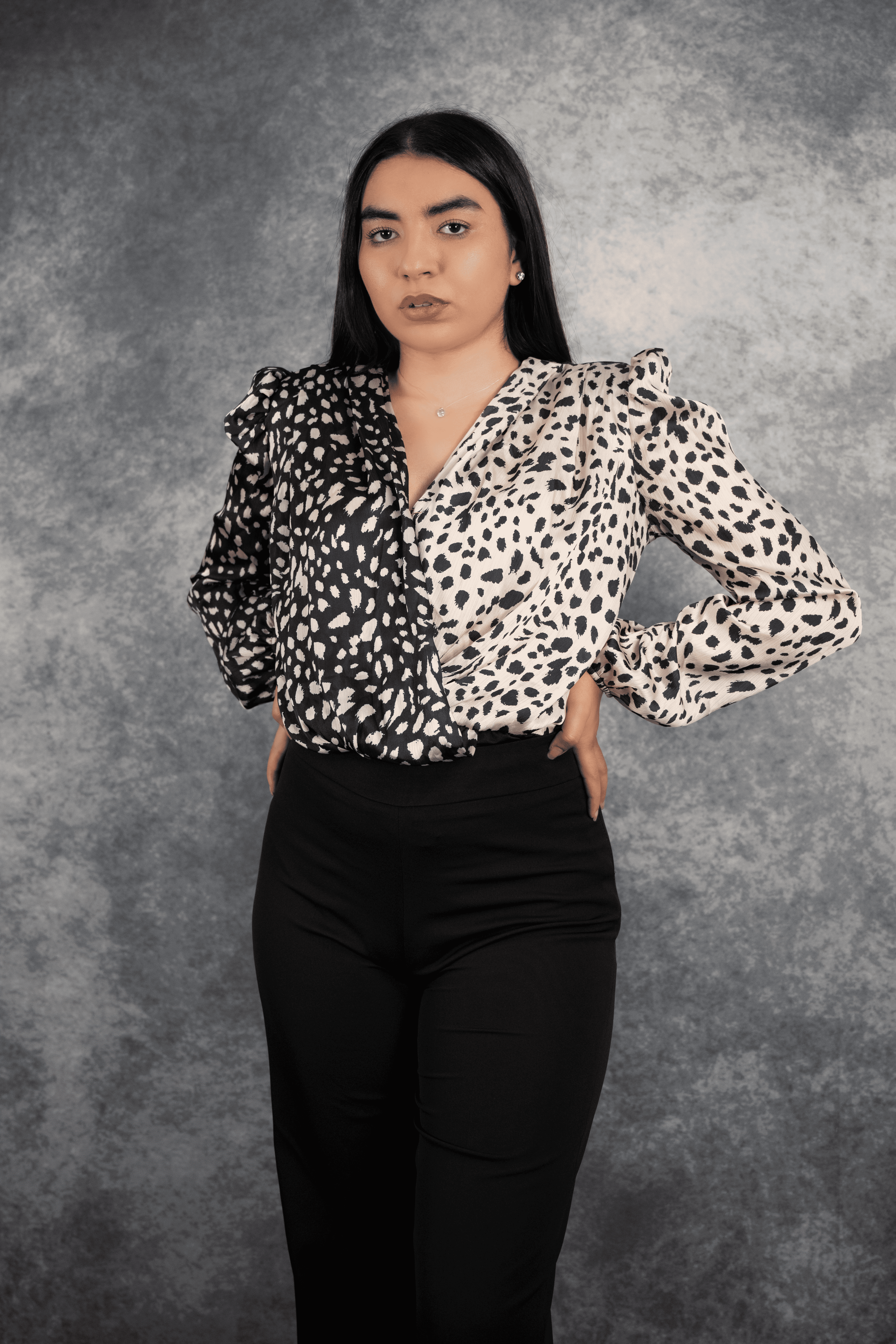 Marque Chemise léopard noir & blanc à manches longues